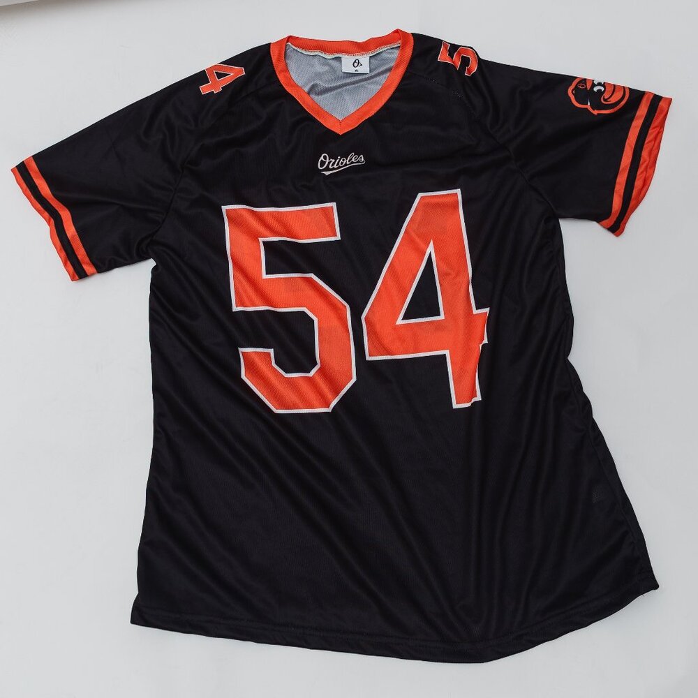 Black & Orange Baltimore Orioles #54 "Birdland" Baseball Jersey Men's XL